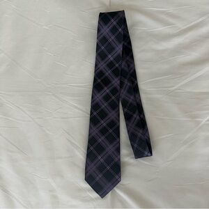 Chaps Black and Purple Checkered Silk Tie
